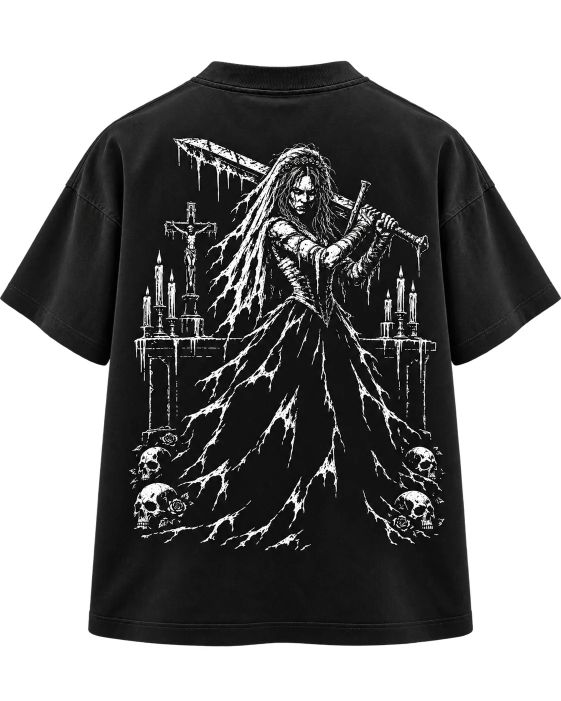 Back view of the black Annulled T-shirt