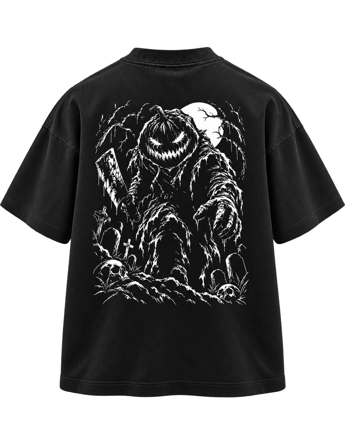 Back view of the black Harvest Season T-shirt
